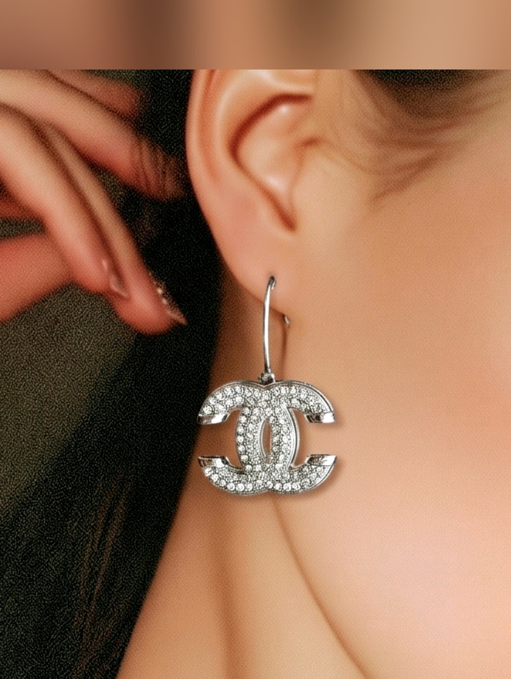 Silver And Crystal Leverback Fashion Earrings